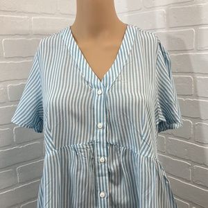 Isabel Maternity by Ingrid NEW sz small NWOT blue and white summer blouse